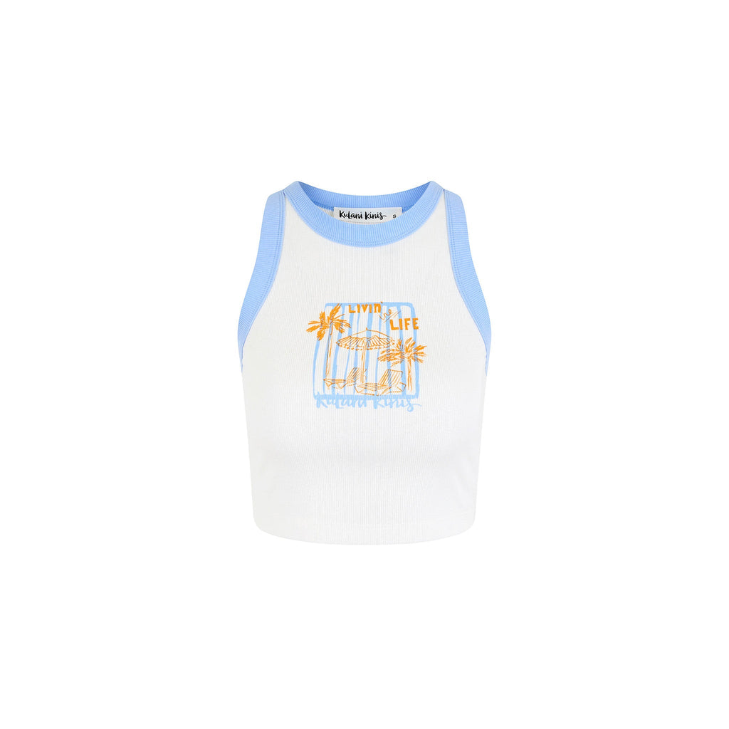 11453: Bind Crop Tank Top - Sunny Daze