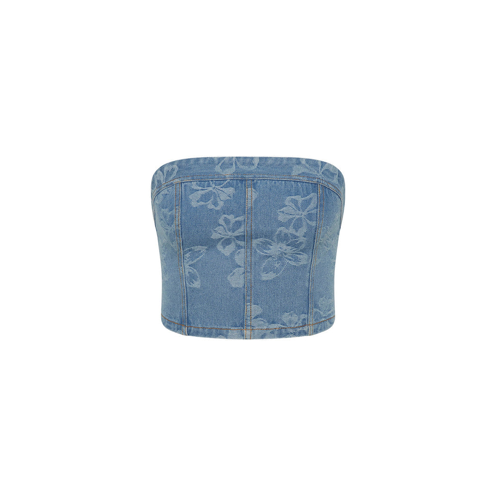 11521: Strapless Bustier Top - Dixie Denim