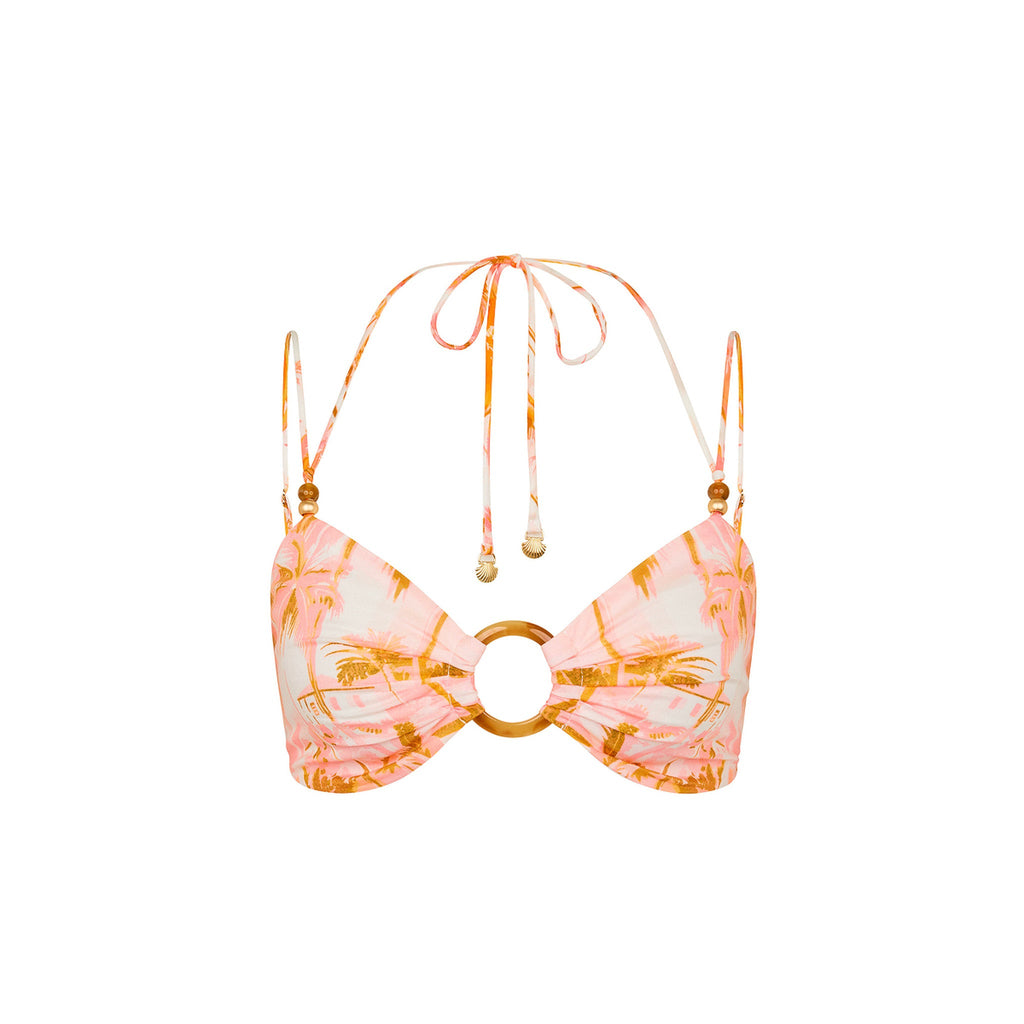 11574: Ring Tie Crop Top - Wild Skies