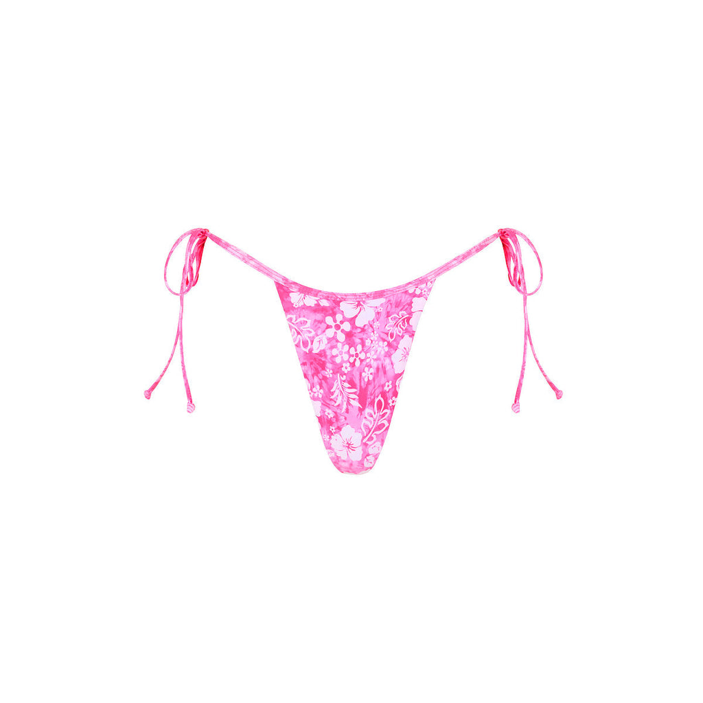 BOT239: Micro Thong Tie Side Bikini Bottom - Island Blush