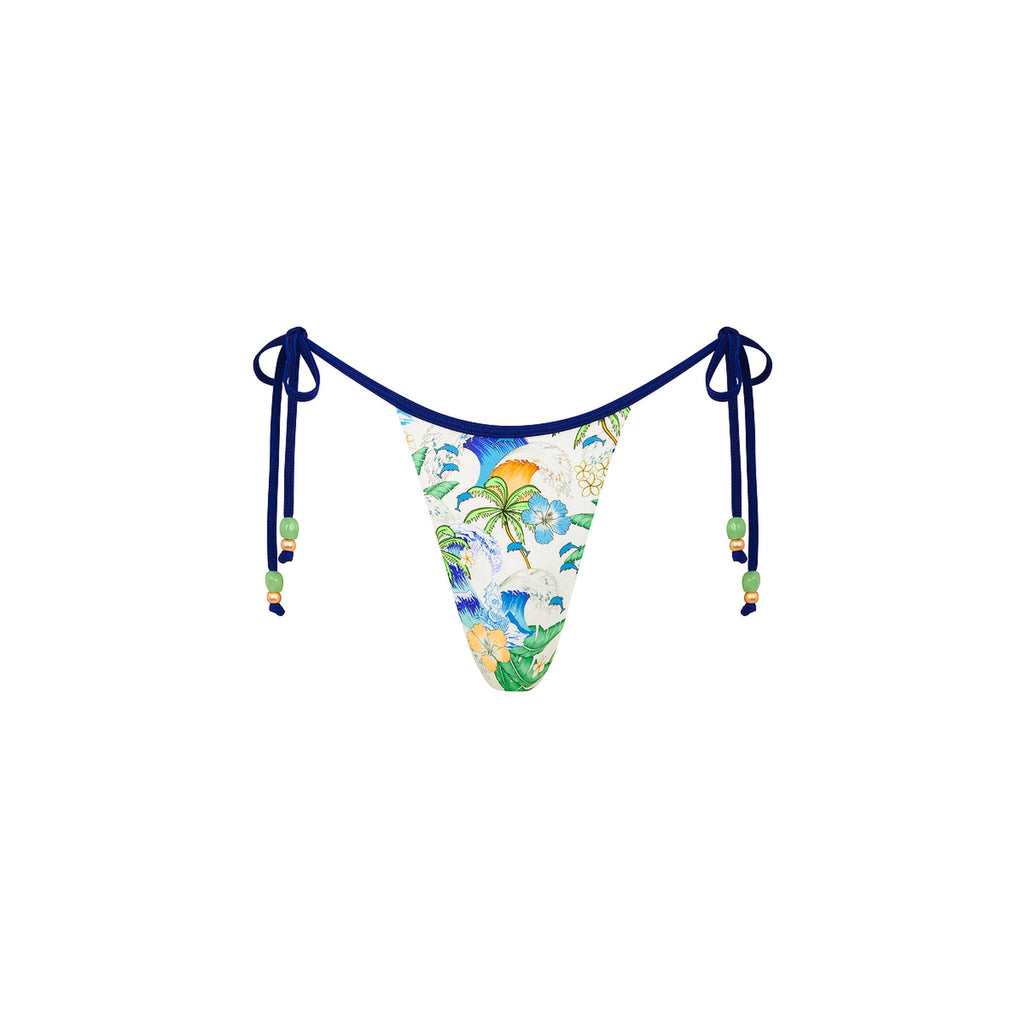 BOT239: Micro Thong Tie Side Bikini Bottom - Blue Crush