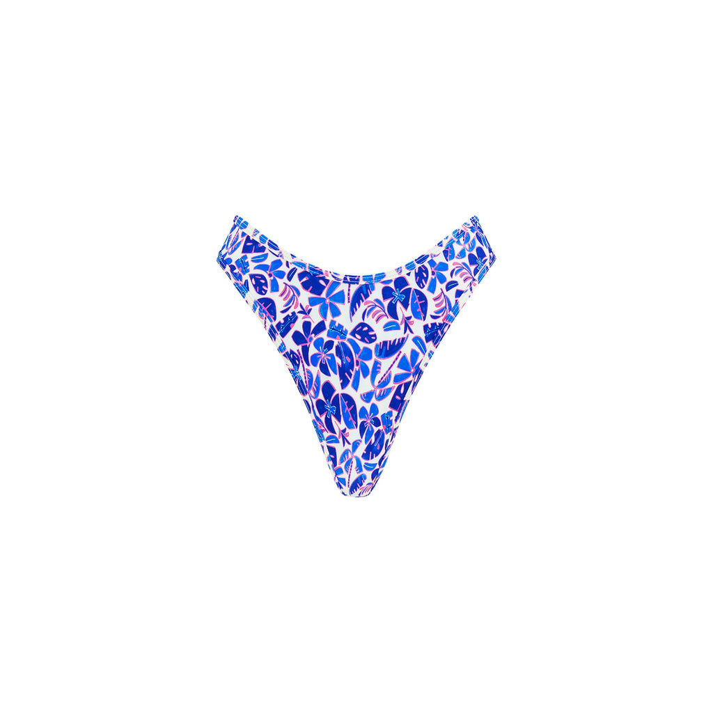 BOT248: High Leg Thong Bikini Bottom - Ocean Colada