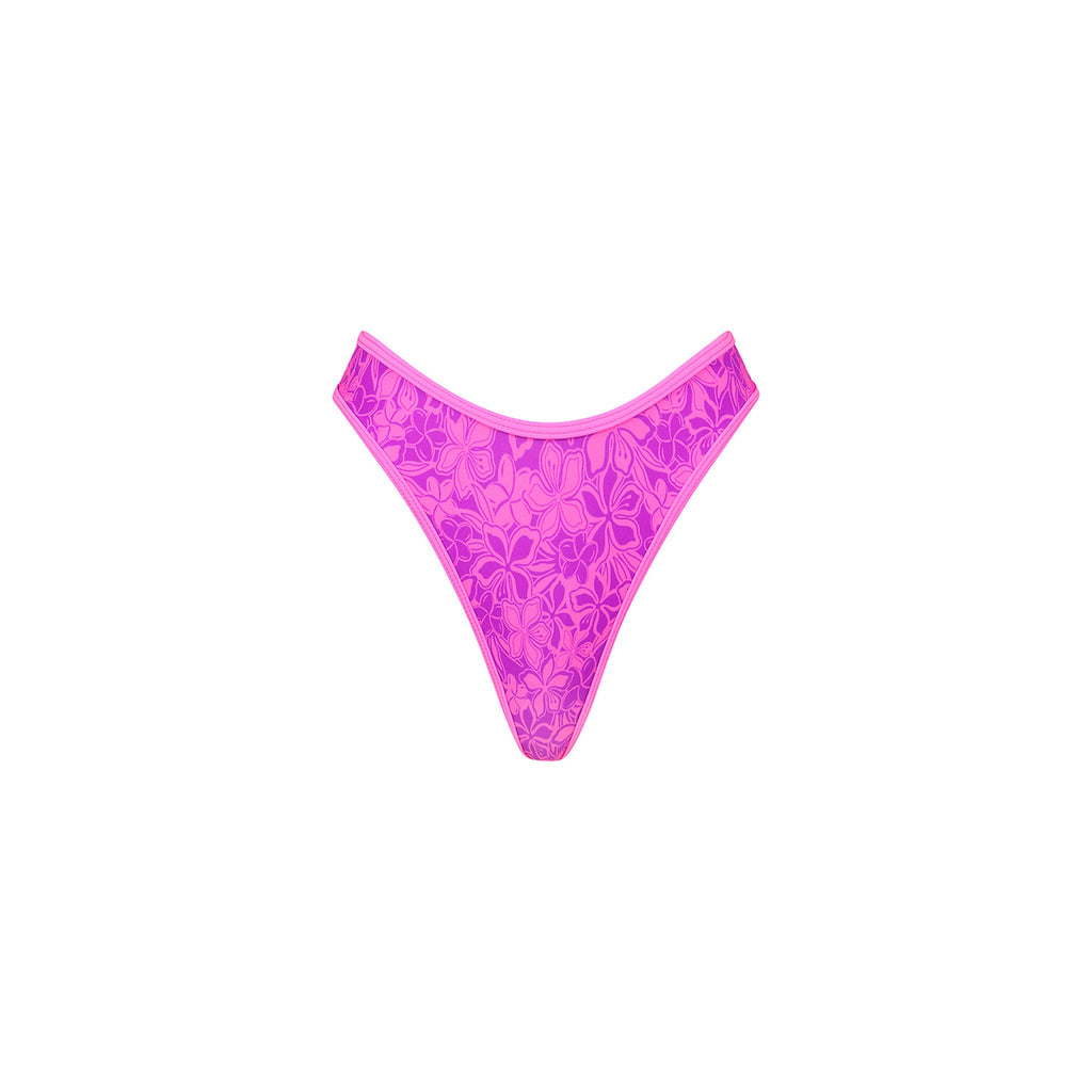 BOT248: High Leg Thong Bikini Bottom - Bubble Berry