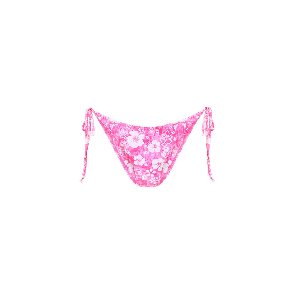 BOT255: Full Coverage Tie Bikini Bottom - Island Blush