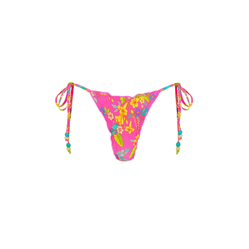 BOT257: Lettuce Edge Thong Tie Bikini Bottom - Viva Vacation