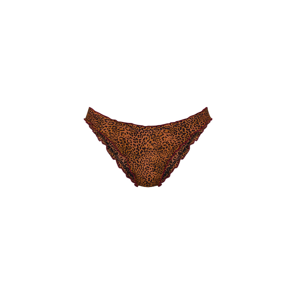 BOT258: Lettuce Edge Full Coverage Bikini Bottom - Wild Rose