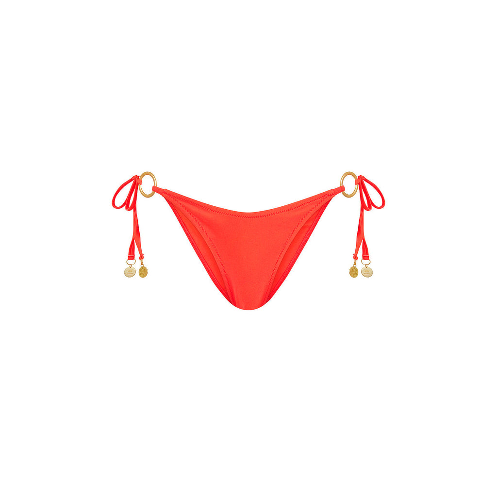 BOT261: Ring Cheeky Tie Bikini Bottom - Amber Glow