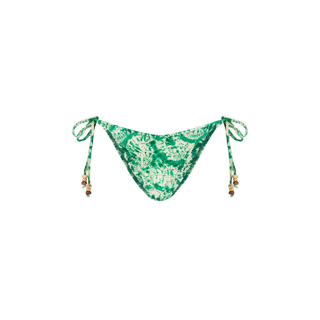 BOT263: Dipped Cheeky Tie Bikini Bottom - Emerald Tides