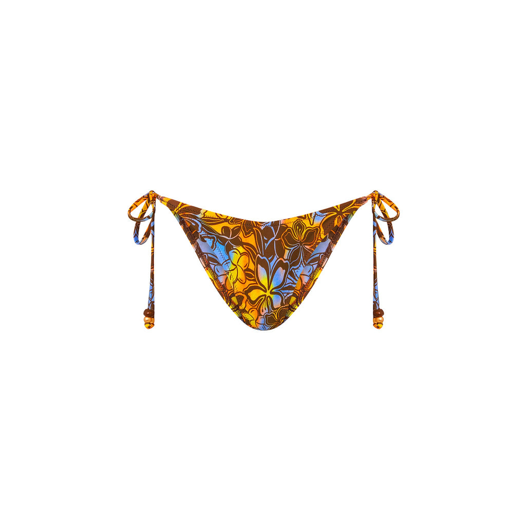 BOT263: Dipped Cheeky Tie Bikini Bottom - Frangipani Fizz