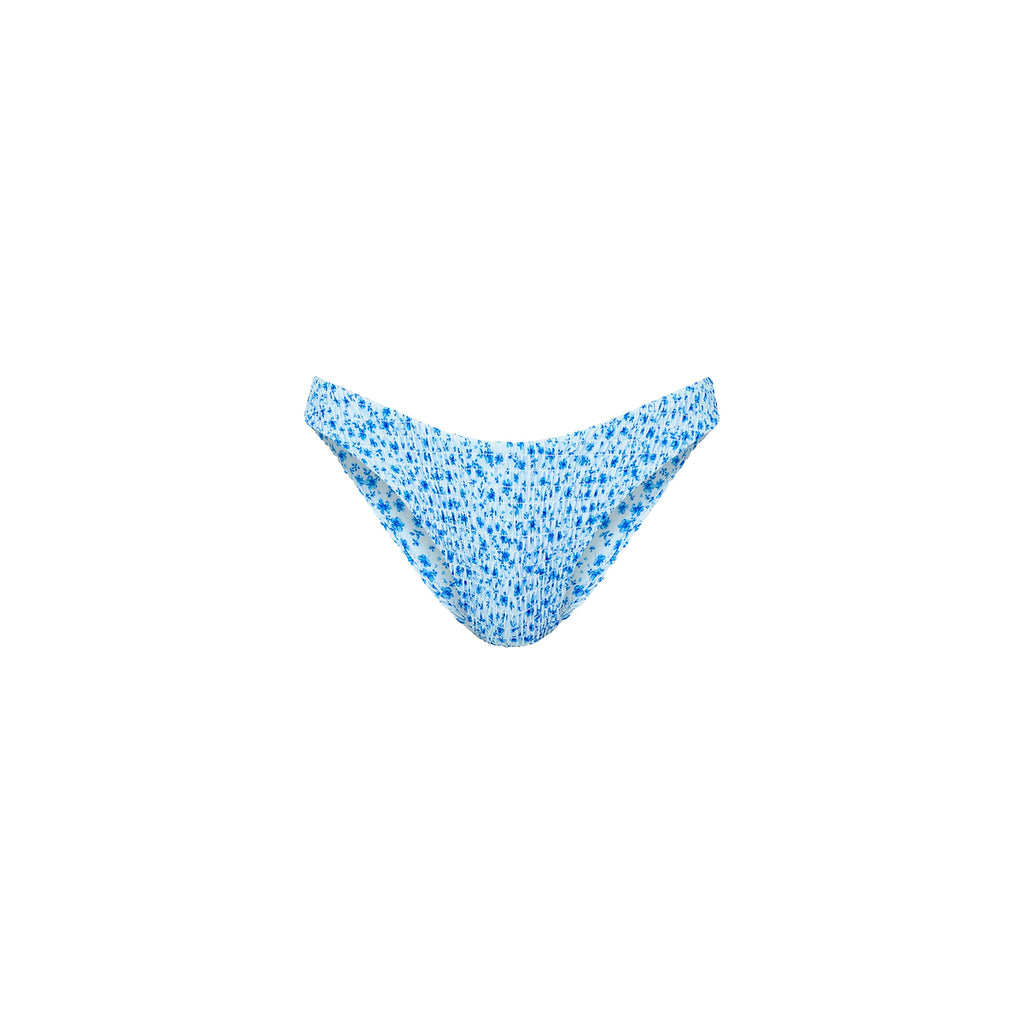 BOT273: Shirred Minimal Full Coverage Bikini Bottom - Dream Flower