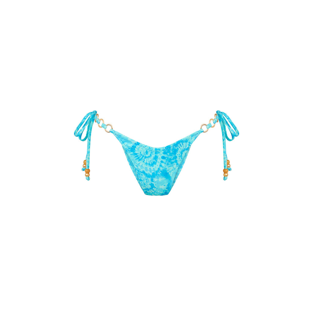 BOT274: Trio Ring Cheeky Tie Bikini Bottom - Starry Seas