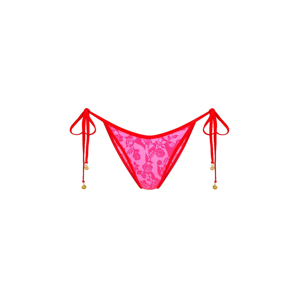 BOT277: Bind Dipped Cheeky Tie Bikini Bottom - Hearts Collide