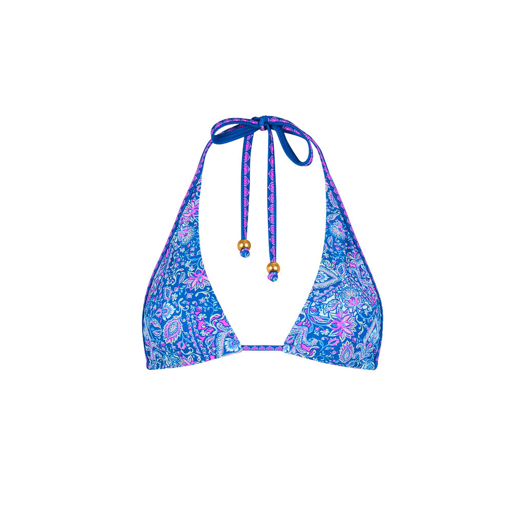 TOP171: Bind Tie Halter Bikini Top - Lilac Moon