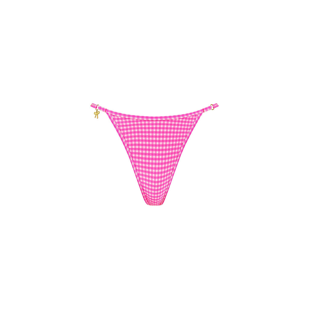 BOT253: Charm Adjustable Cheeky Bikini Bottom - Pink Diva