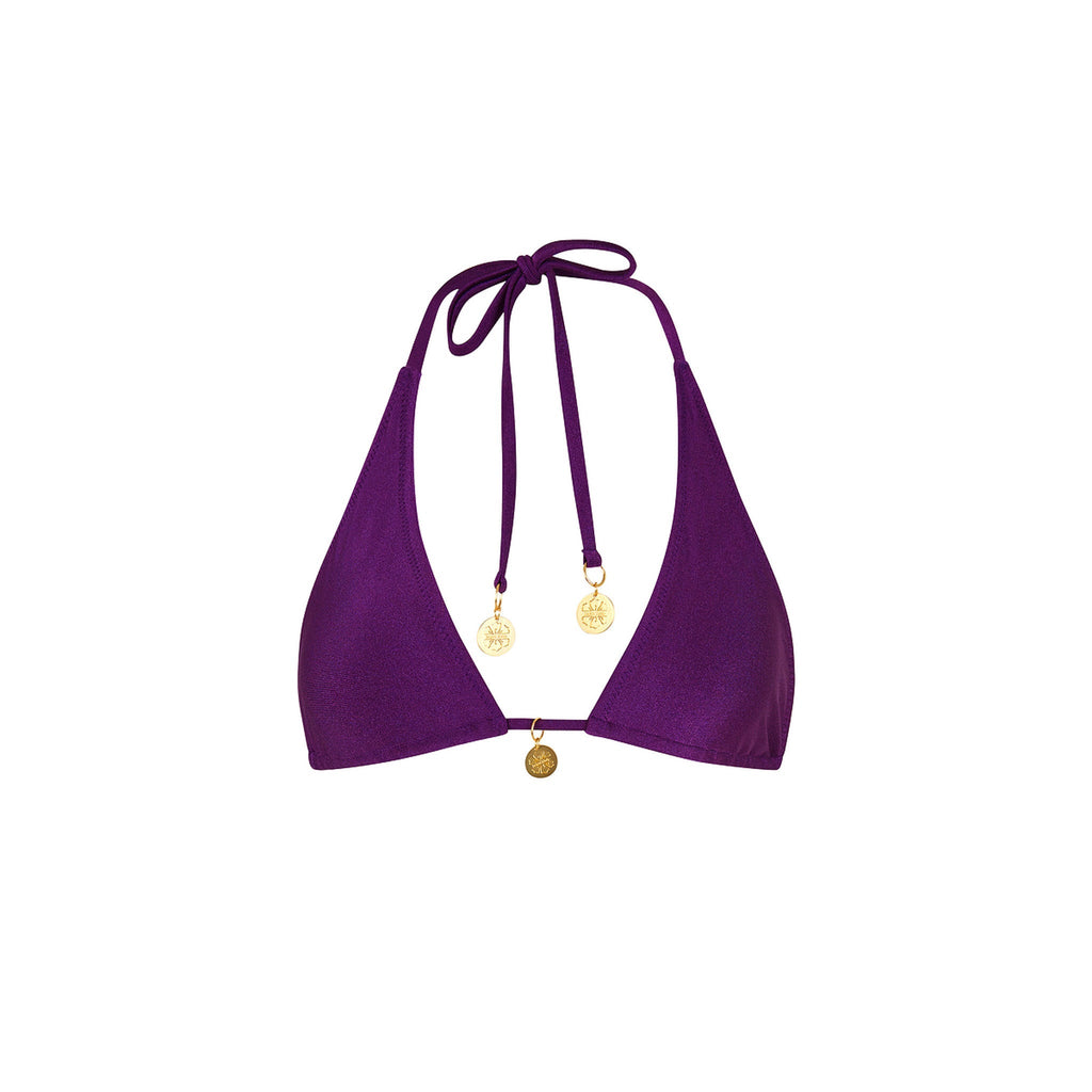 TOP170: Classic Tie Halter Bikini Top - Sugar Plum