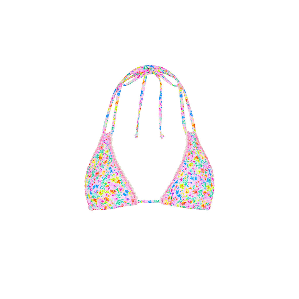 TOP167: Crochet Halter Bikini Top - Moonflower