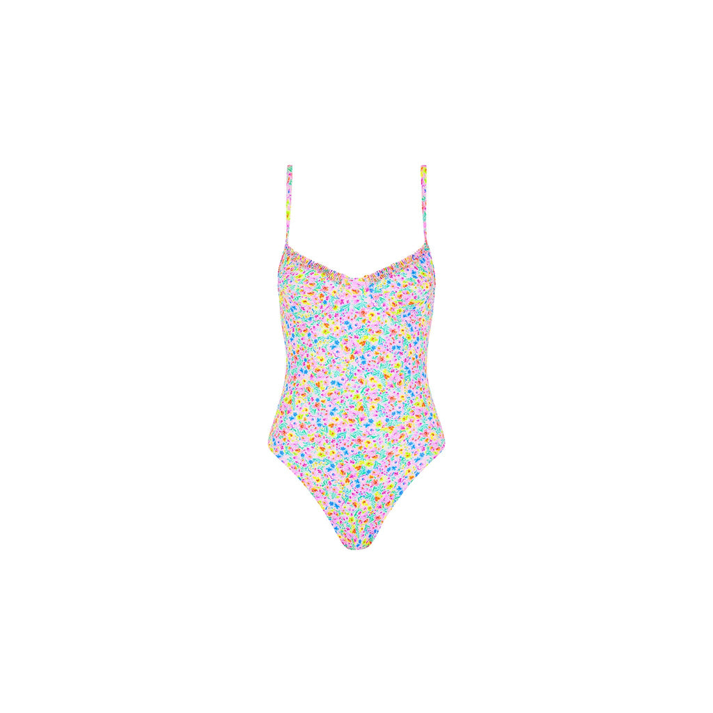ONE334: Double Ruffle Underwire One Piece - Moonflower