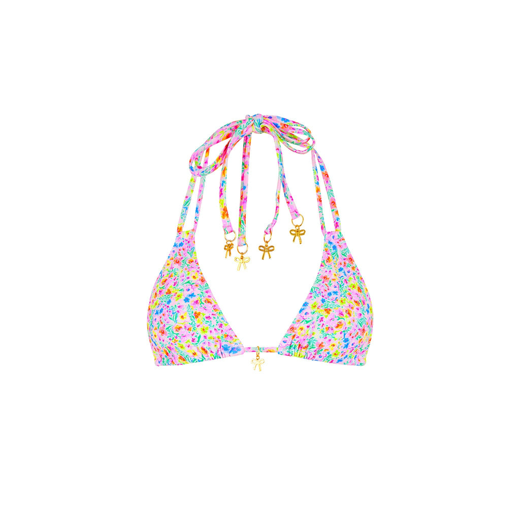 TOP155: Halter Bralette Bikini Top - Moonflower