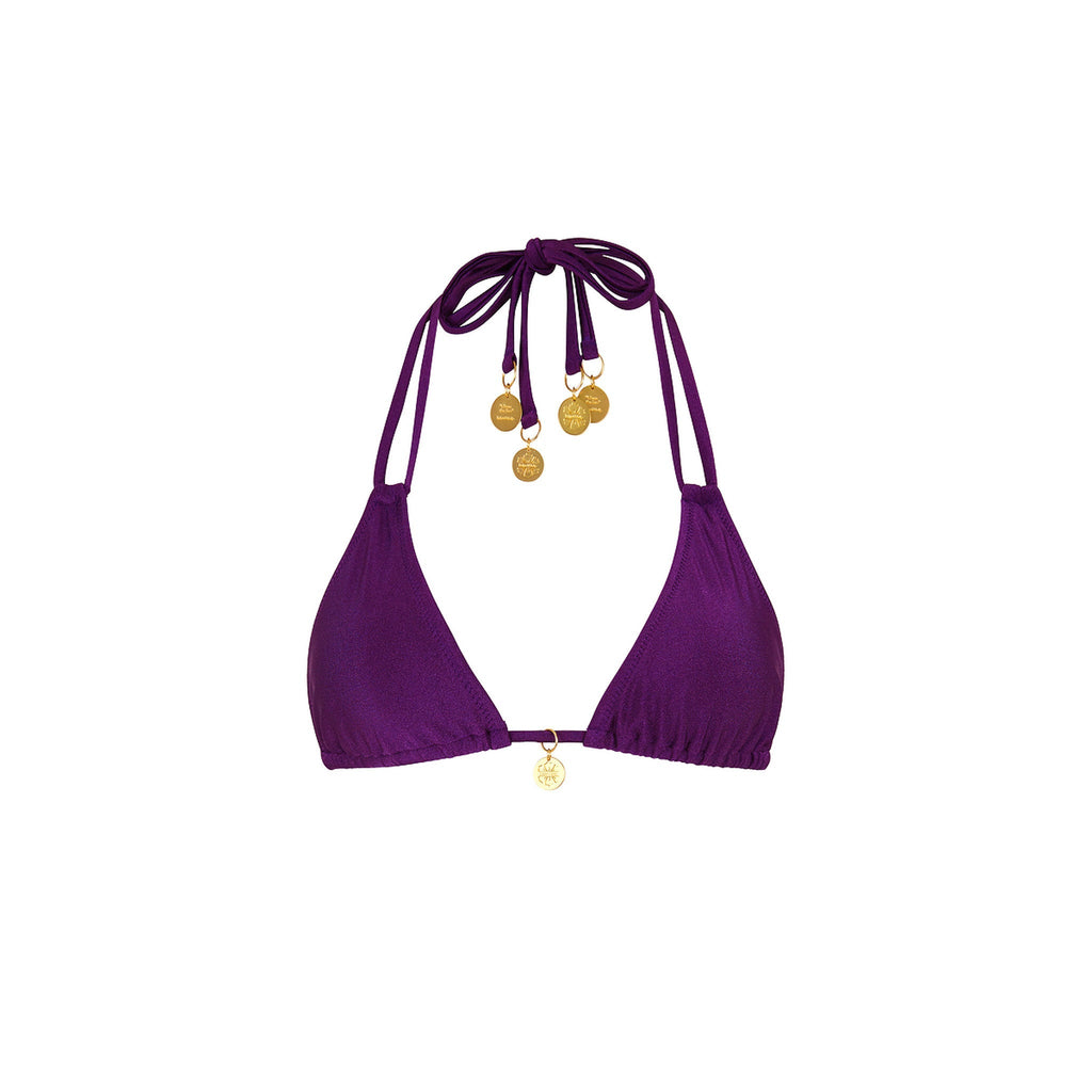 TOP155: Halter Bralette Bikini Top - Sugar Plum
