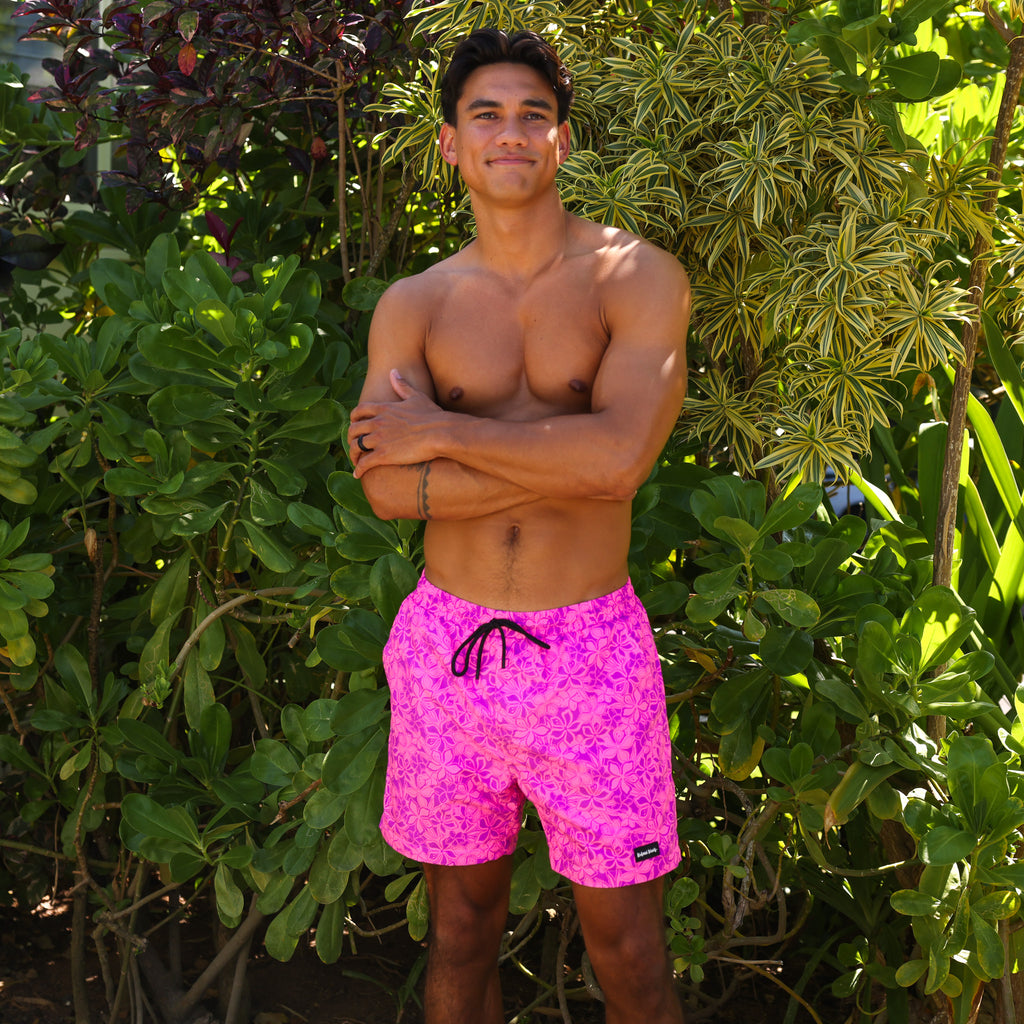 TRUNK110: Men's Swim Trunks - Bubble Berry