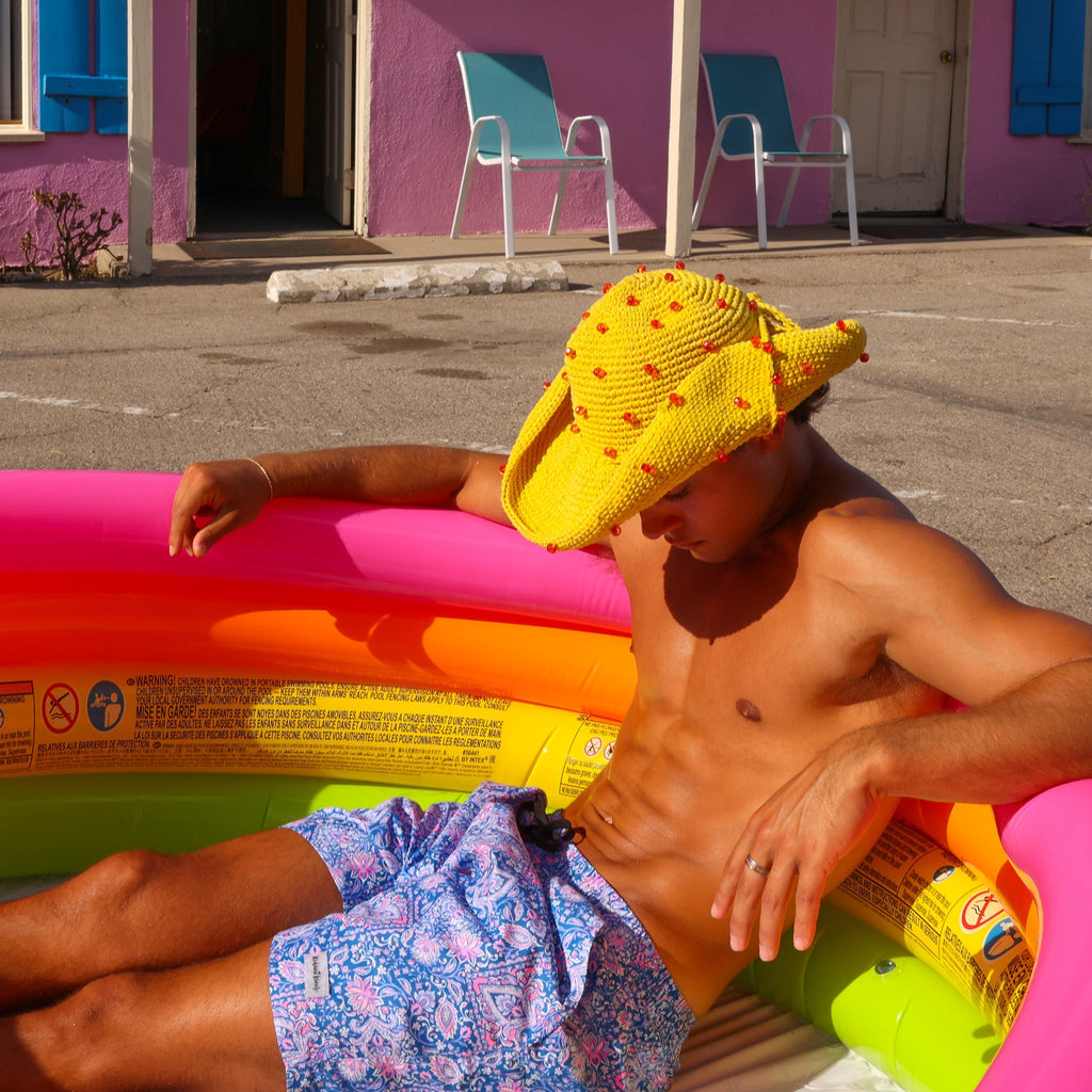 TRUNK110: Men's Swim Trunks - Lilac Moon