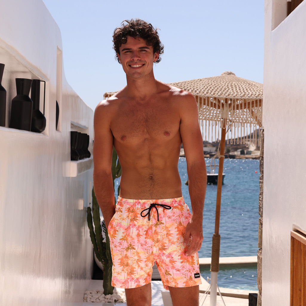 TRUNK110: Men's Swim Trunks - Wild Skies