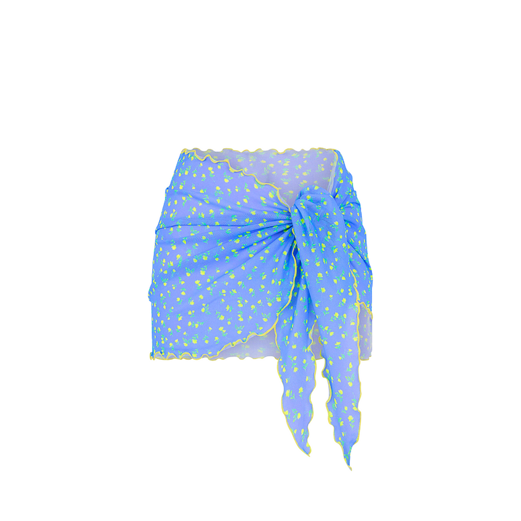 SAR102: Mini Mesh Sarong - Lemon Bloom