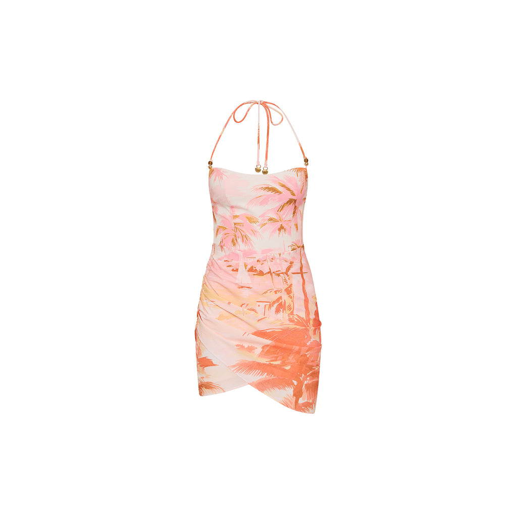 14570: Ruched Side Mini Dress - Wild Skies