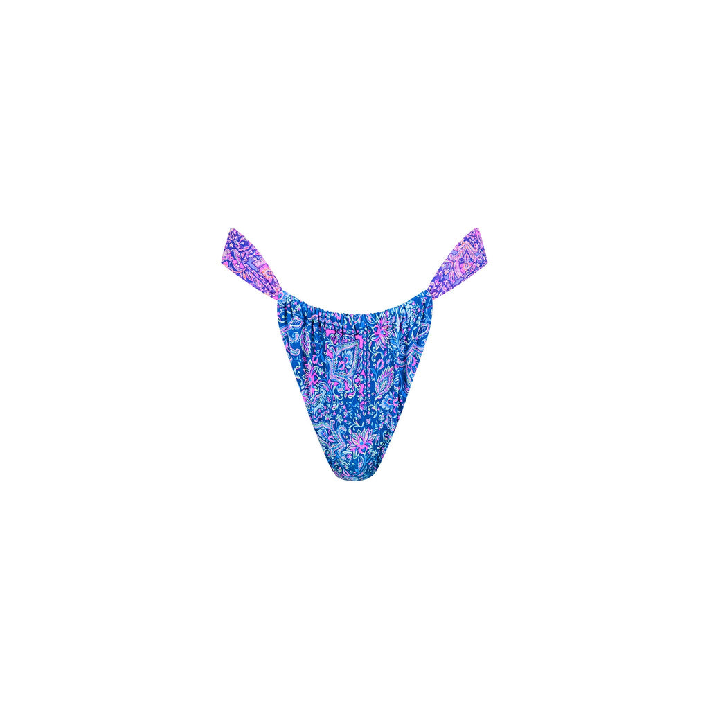 BOT237: Ruched Thong Bikini Bottom - Lilac Moon
