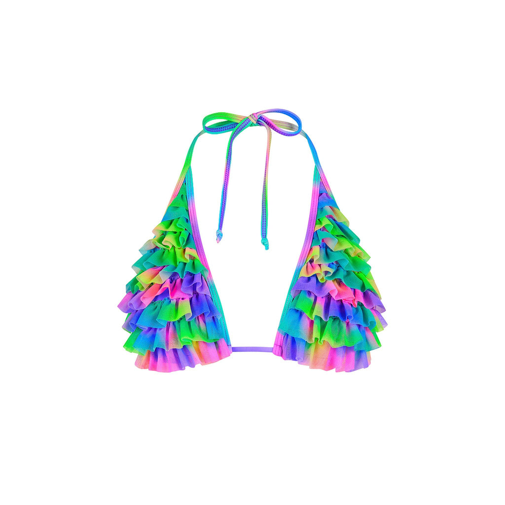 TOP191: Ruffle Halter Bikini Top - Stardust