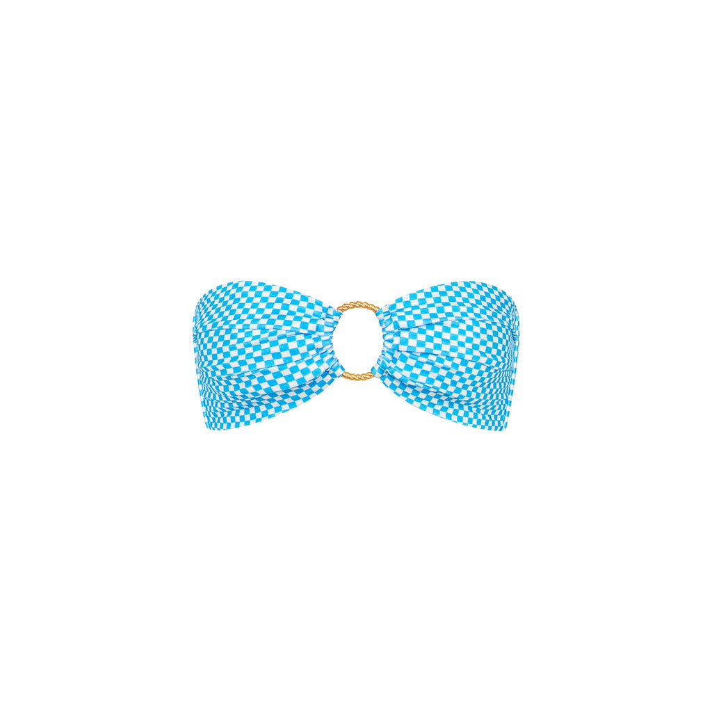 TOP154: Strapless Bandeau Bikini Top - Checkmate