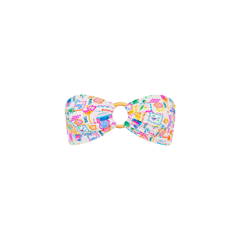 TOP154: Strapless Bandeau Bikini Top - Coconut Club
