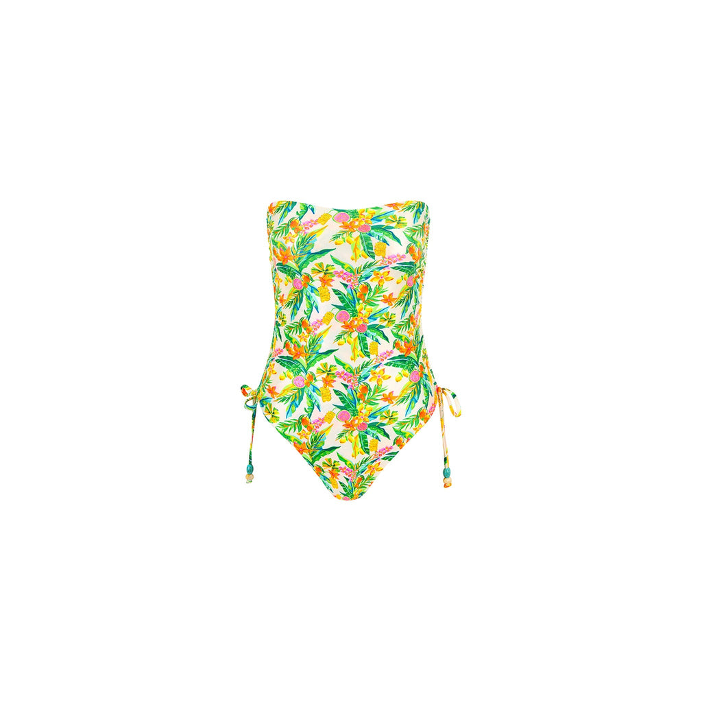 ONE337: Ruched Bandeau Classic Cut One Piece - Golden Hour