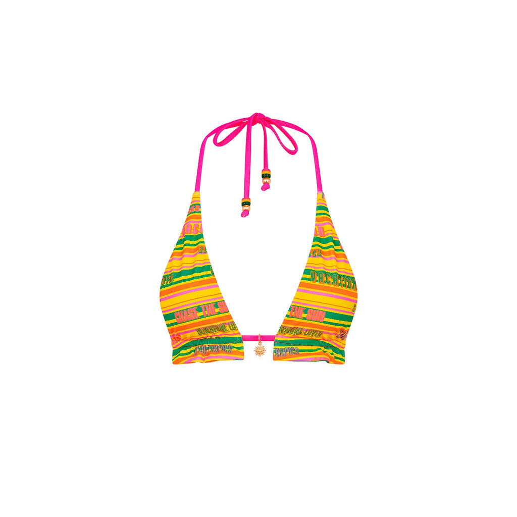 TOP202: Frill Halter Bralette Bikini Top - Sunshine Lover