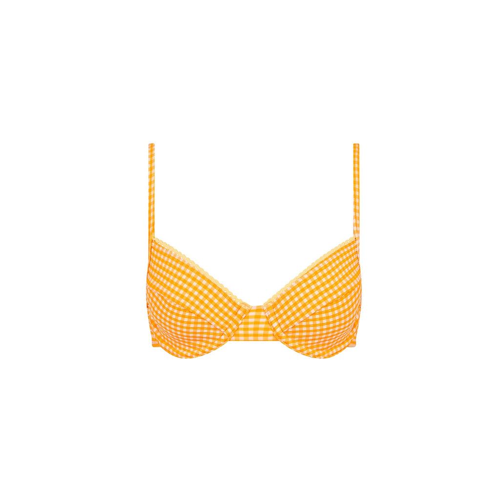 TOP213: Decorative Ditzy Underwire Bikini Top - Orange Cream