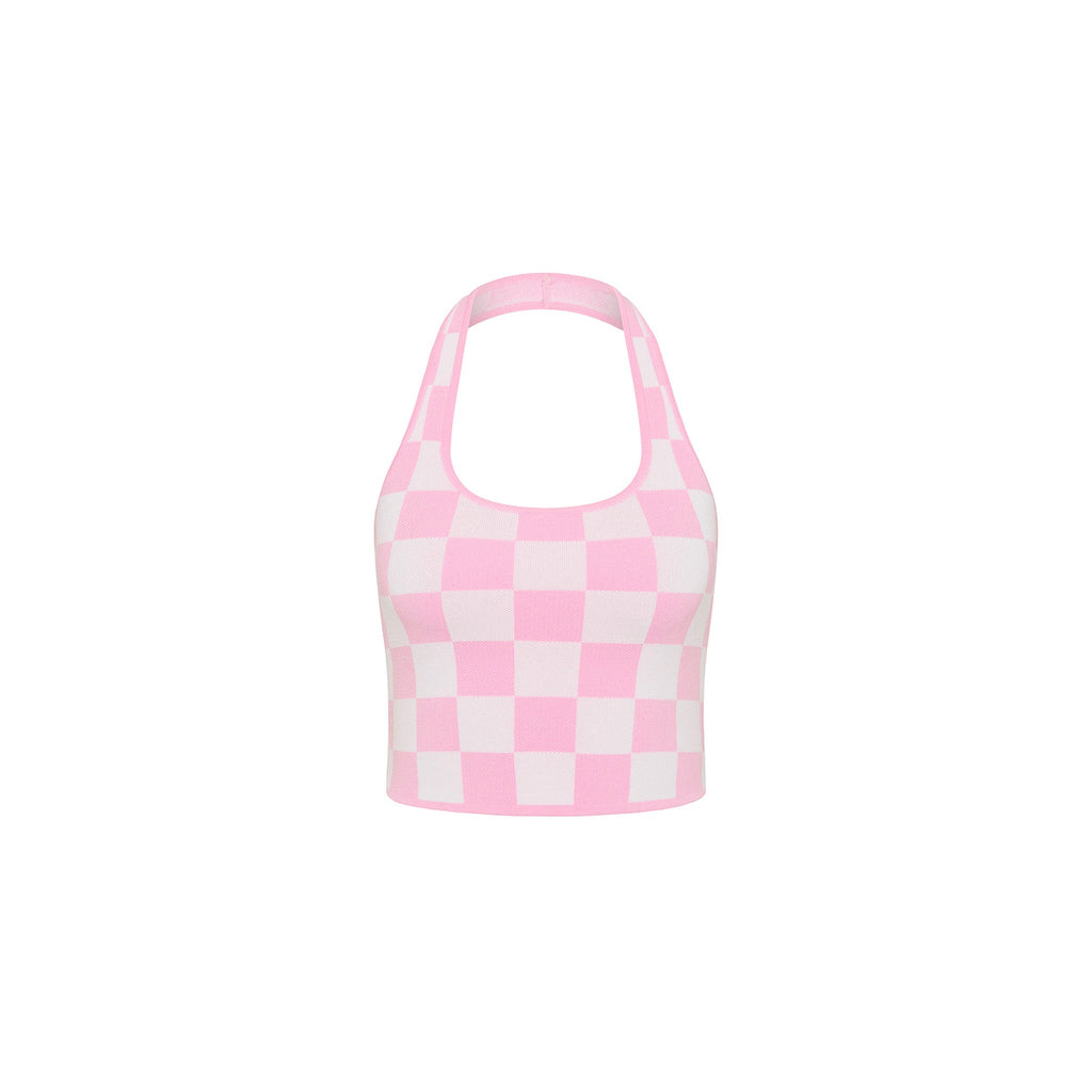 11489: Knit Halter Tank Top - Love Match