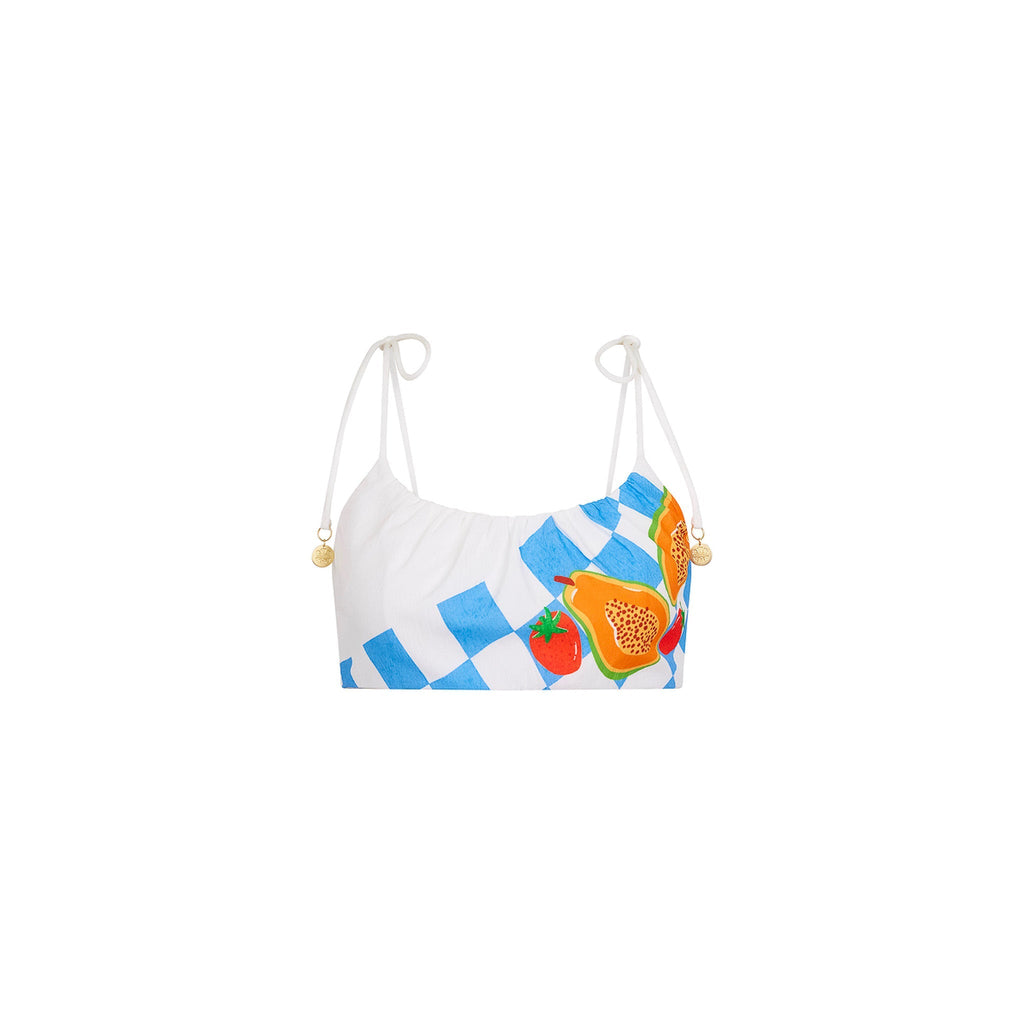 11506: Gathered Tie Strap Crop - Suncatcher