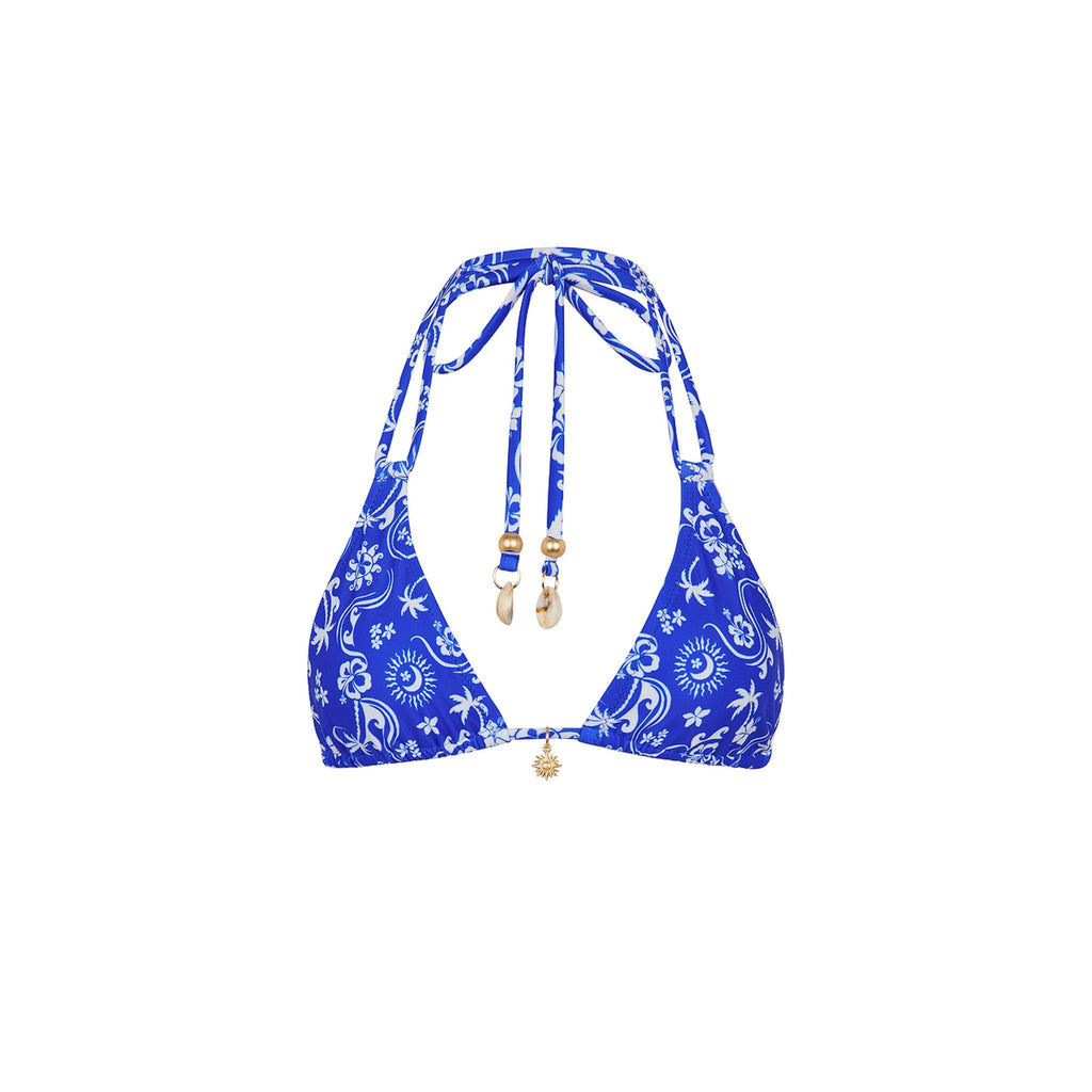 TOP177: Simple Strap Halter Bikini Top - Surfside