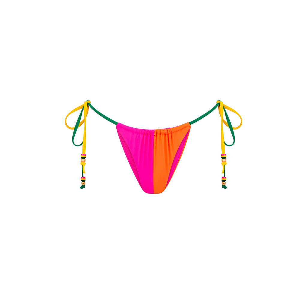 BOT284: Splice Gathered Tie Bikini Bottom - Passionfruit Punch