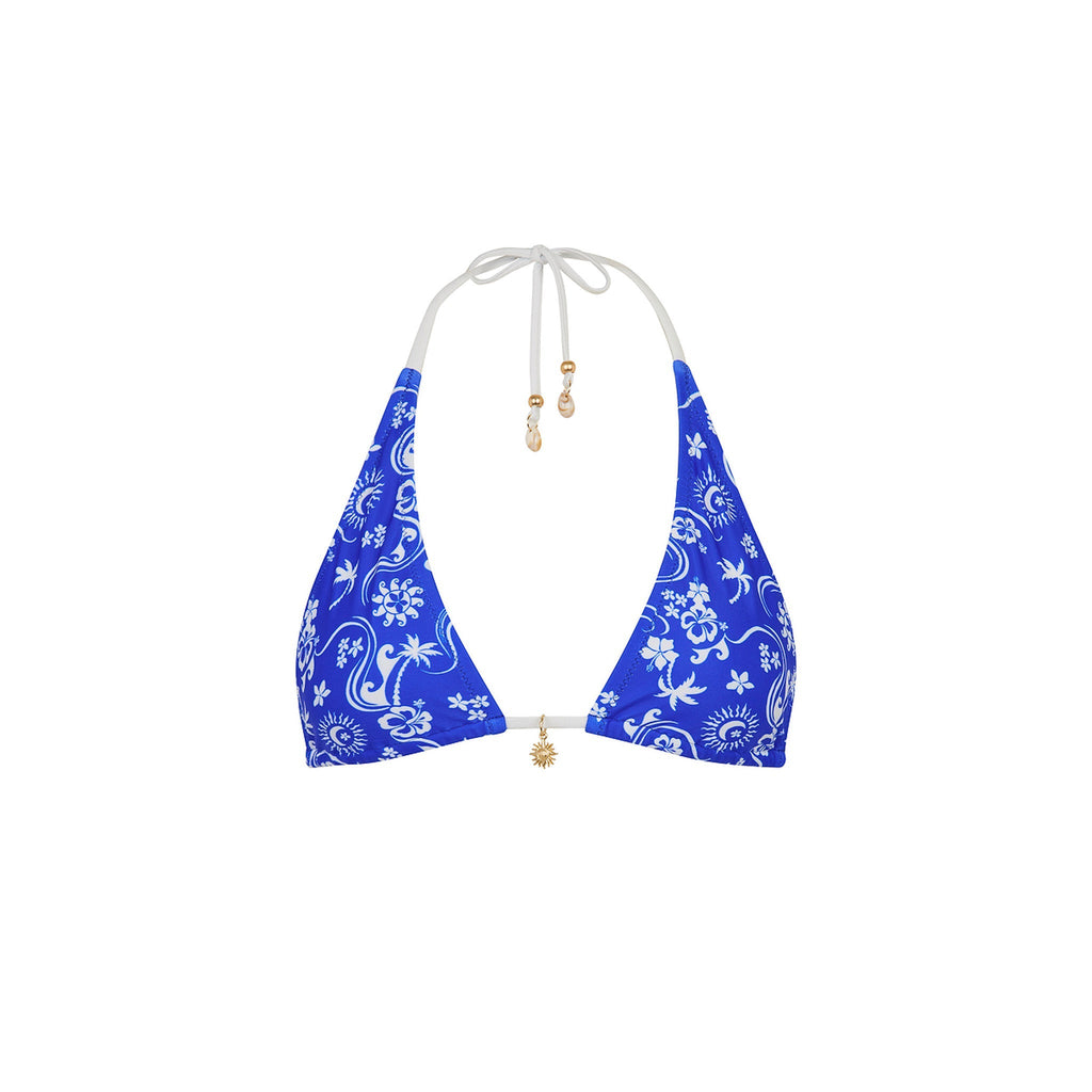 TOP170: Classic Tie Halter Bikini Top - Surfside