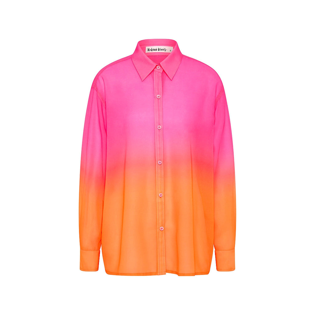 11565: Essential Sheer Long Sleeve Shirt - Tropical Heatwave