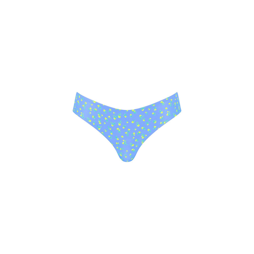BOT270: Lettuce Frill Thong Bikini Bottom - Lemon Bloom
