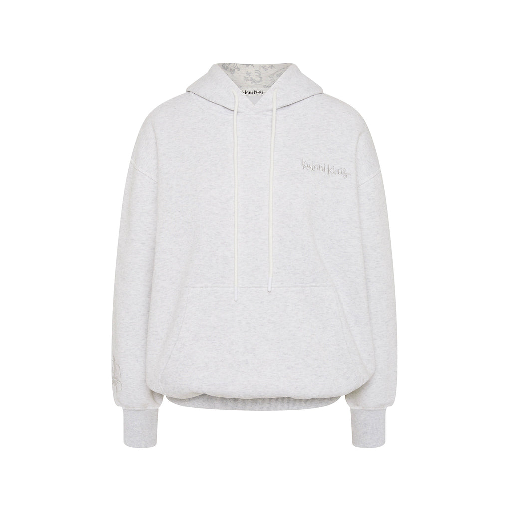 11556: Embroidered Hoodie - Silver Stone