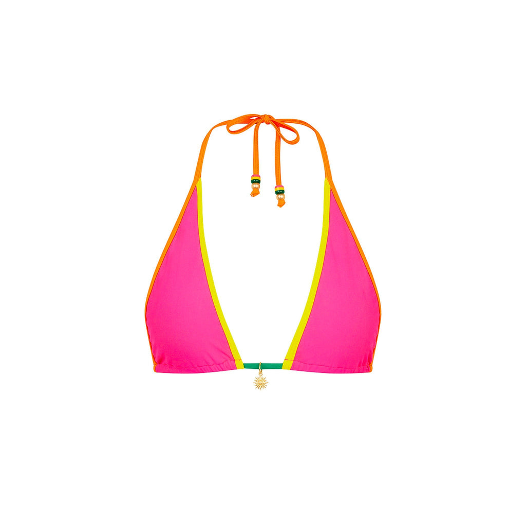 TOP220: Bind Triangle Halter Bikini Top - Passionfruit Punch