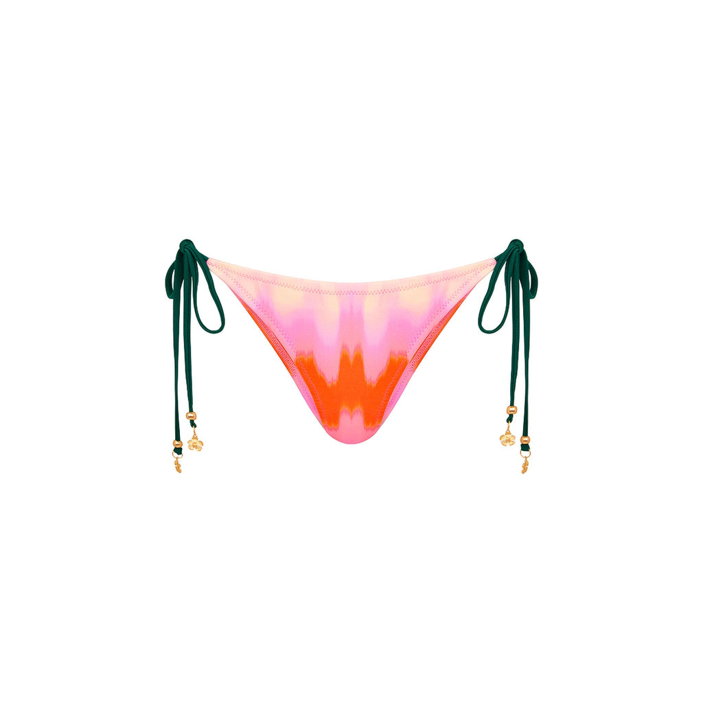 BOT255: Full Coverage Tie Bikini Bottom - Strawberry Vanilla