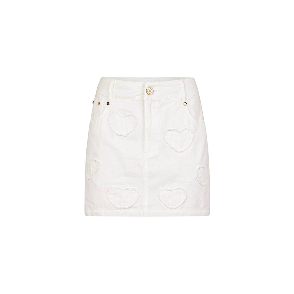 15538: Applique Jean Mini Skirt - Chantilly Denim