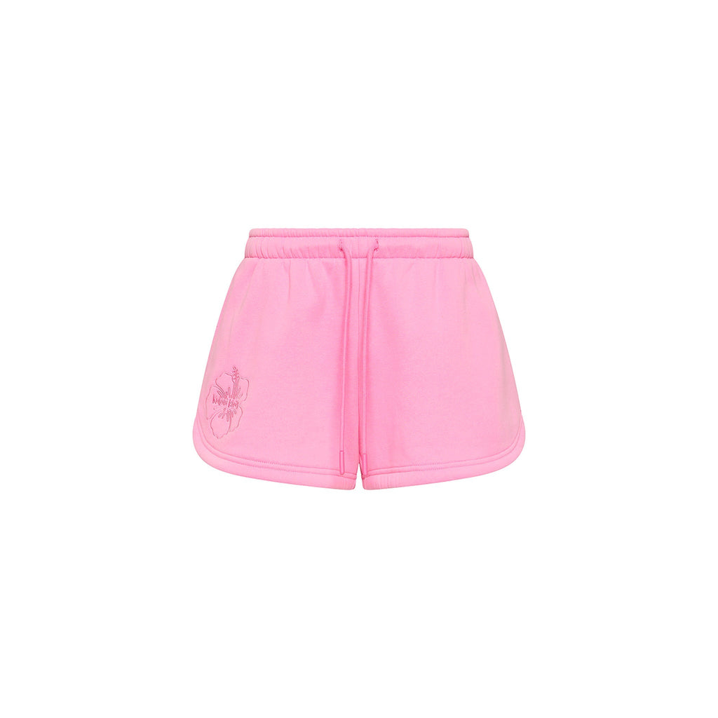 12558: Embroidered Track Shorts - Powder Puff