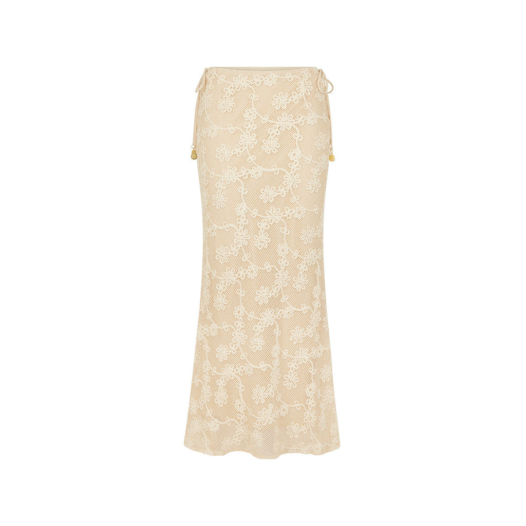 15535: Lace Tie Side Maxi Skirt - Sweet Nothings