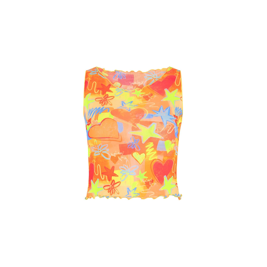 11464: Mesh Cropped Tank - Lunar Lovers