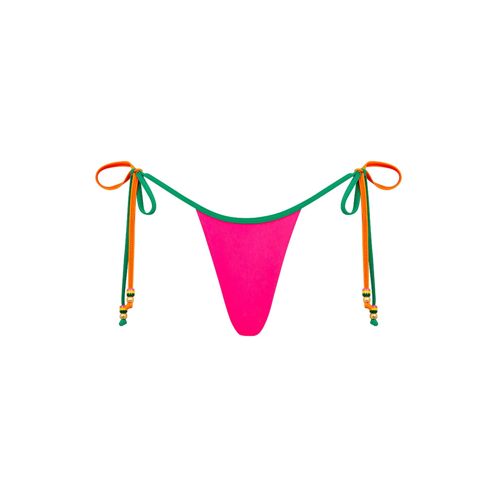 BOT239: Micro Thong Tie Side Bikini Bottom - Passionfruit Punch